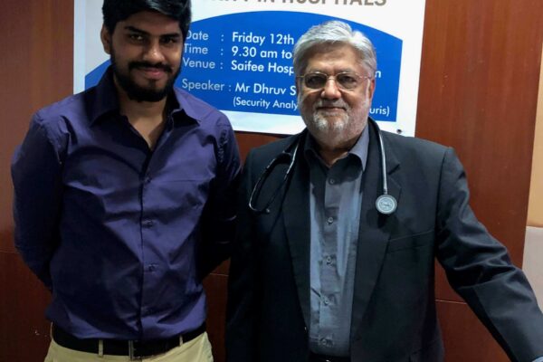 Dhruv Singh & Dr. Iqbal Bagasrawala at Cybersecurity training for healthcare professionals and hospitals