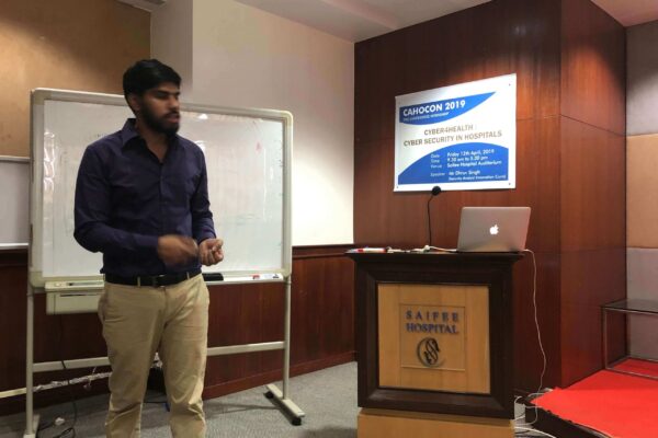 Dhruv Singh at Cybersecurity training for healthcare professionals and hospitals