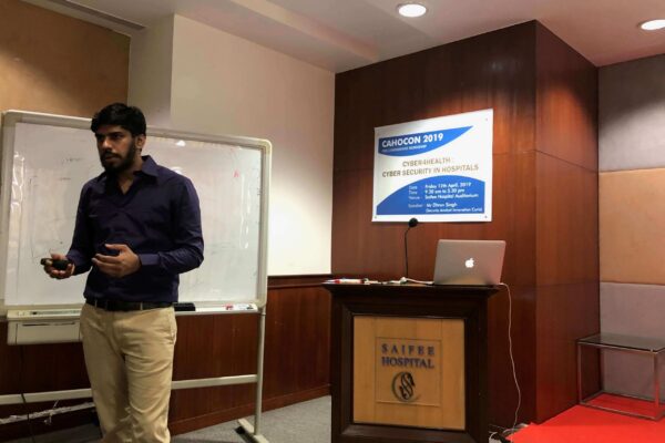 Dhruv Singh training to healthcare professionals and hospitals: Endpoint Security